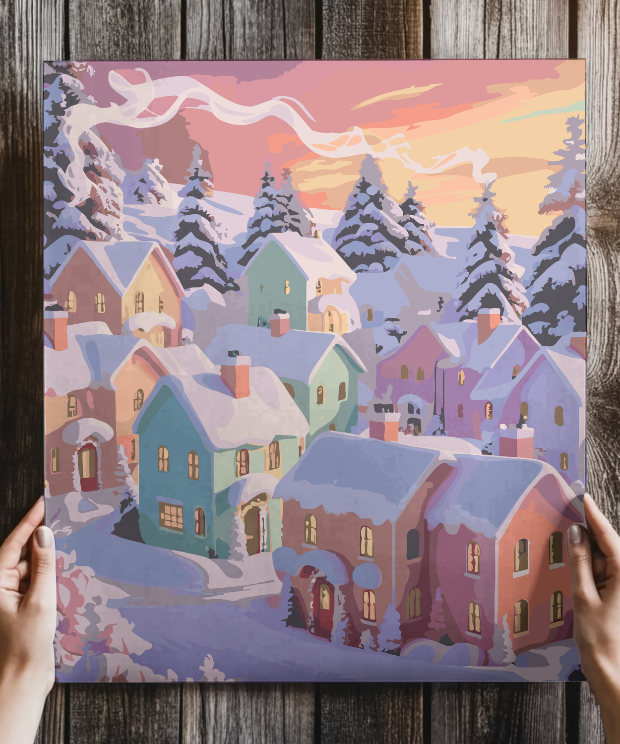 Pink Christmas Cozy Houses