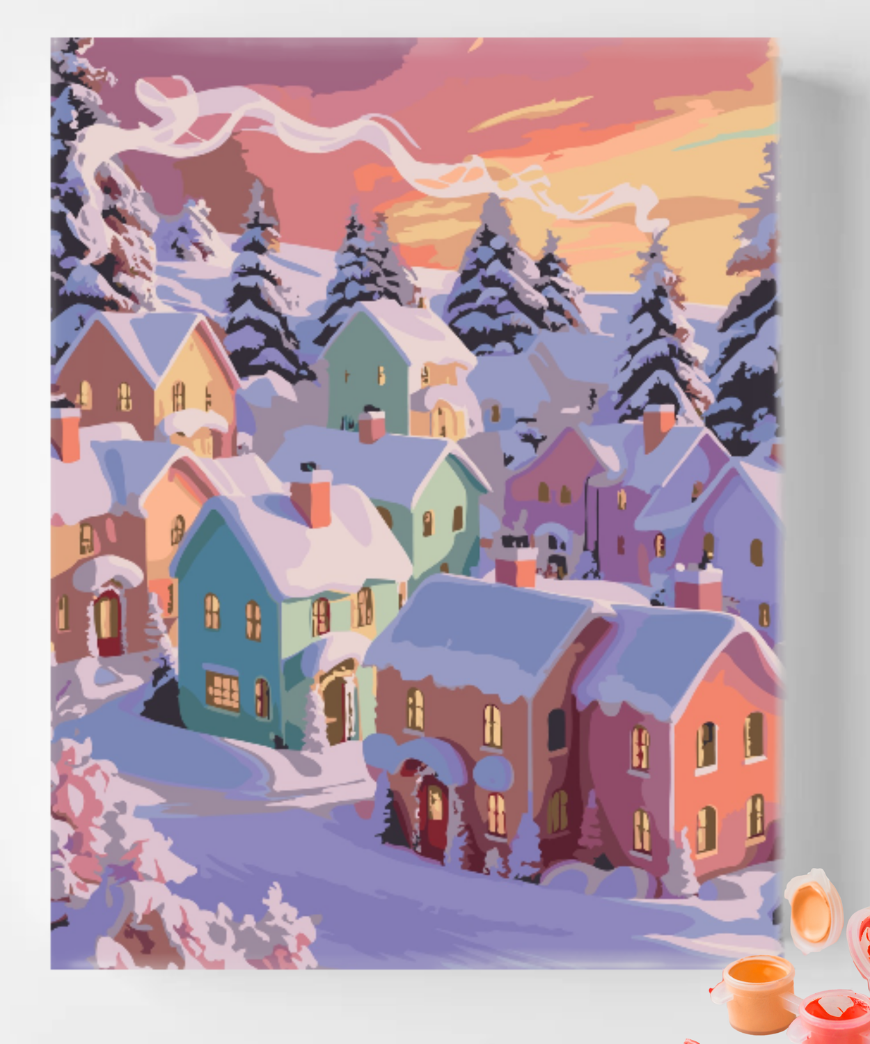 Pink Christmas Cozy Houses