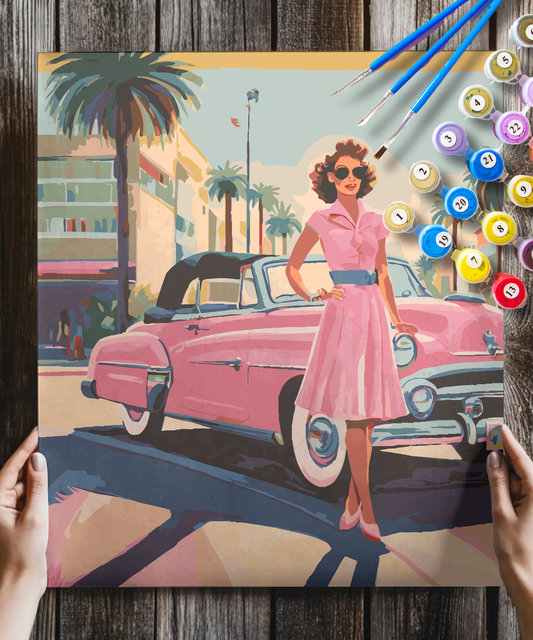 Vintage Pink Car