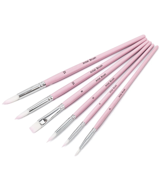 Premium Pink Paint Brush Set