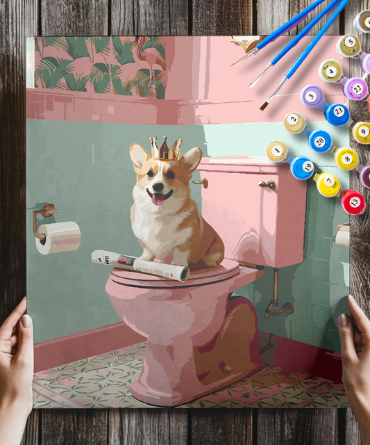 Corgi Dog Bathroom