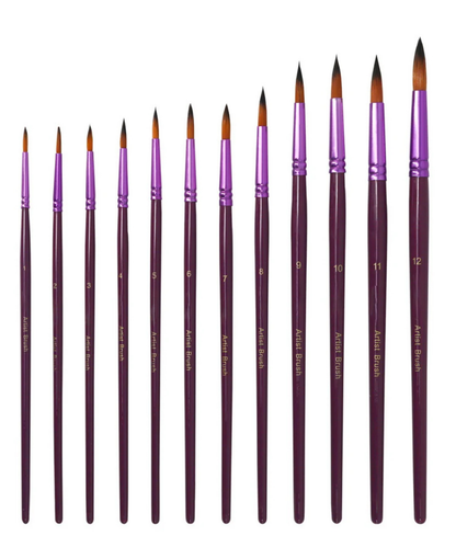 Premium Purple Paint Brush Set