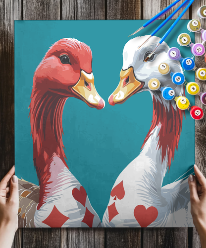 Red White Geese Duo