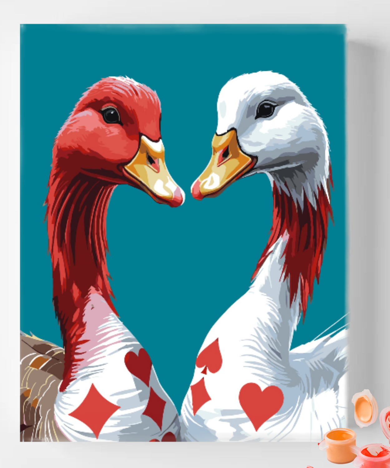 Red White Geese Duo